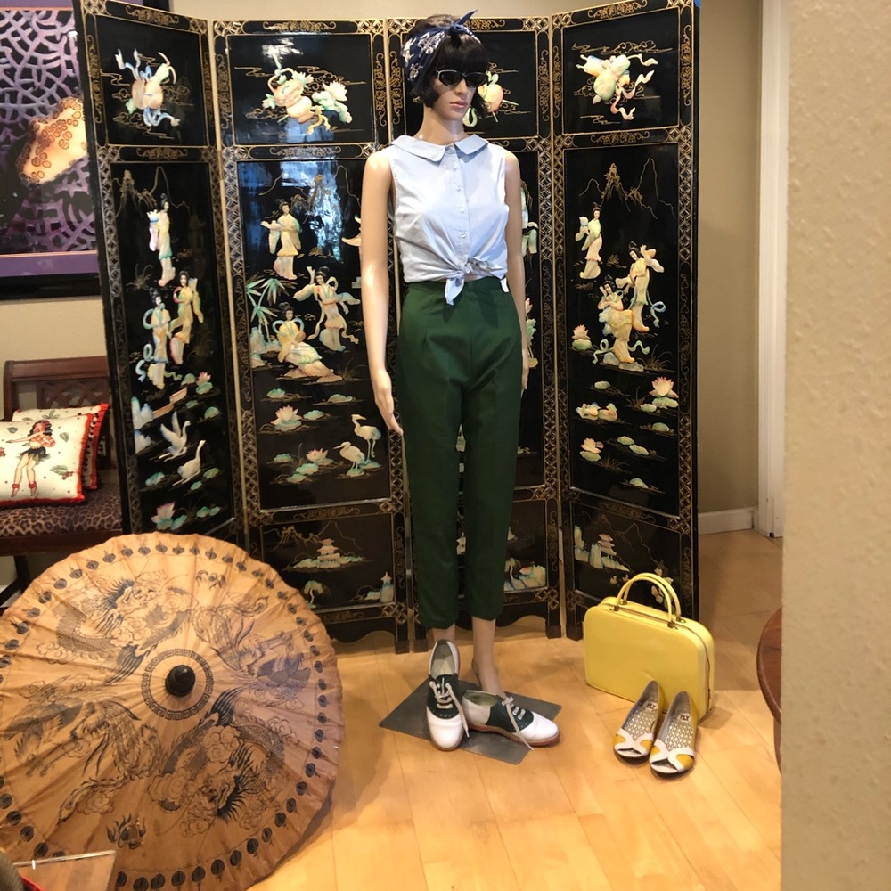 1950’s True Vintage green cigarette pants crop pin